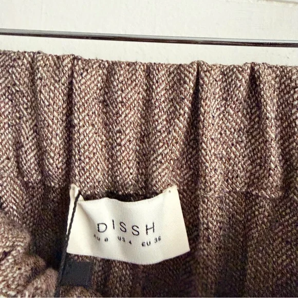 DISSH Frankie Choc Tweed Elastic Short - Picture 3 of 6